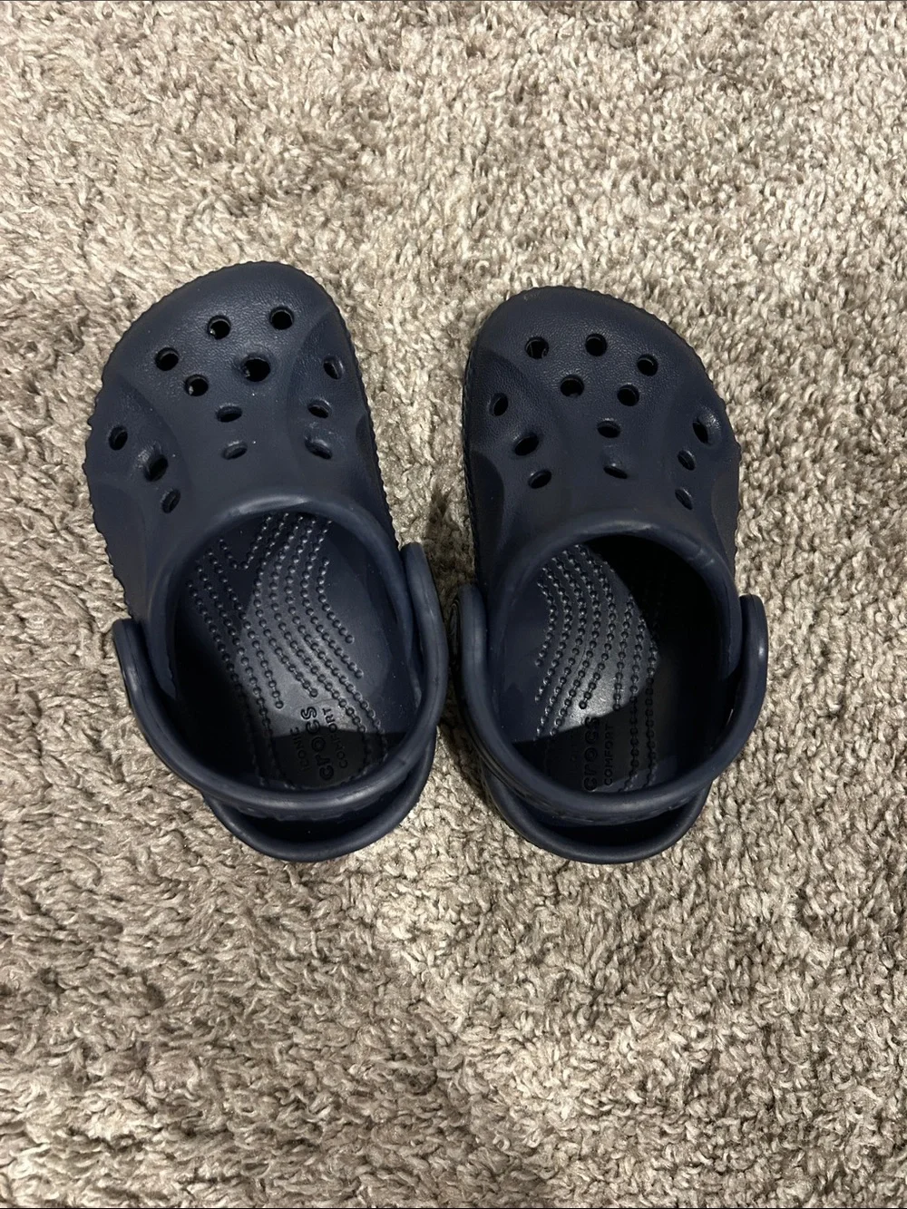 CROCS Kids Navy Blue Water Clogs with Heel Strap